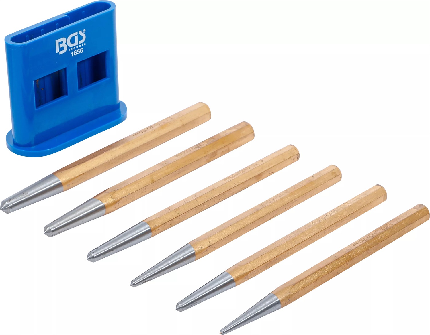 BGS technic BGS 1656 - Serie di punzoni in acciaio al cromo vanadio, 6 pz. (Ø 3-8 mm)