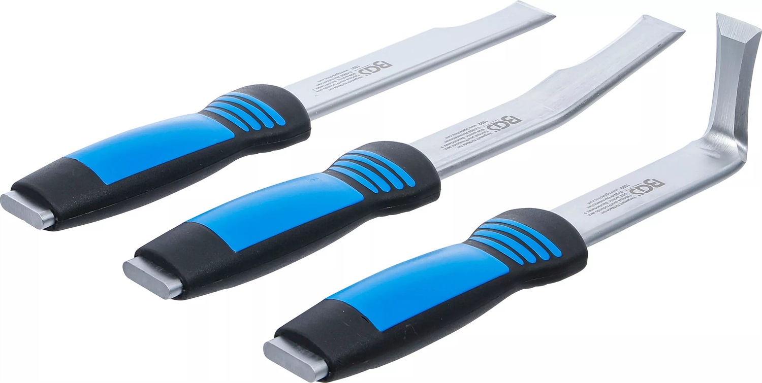 BGS Set di scalpelli da taglio per carrozzeria - 3 pz. con impugnatura morbida e superficie riaffilabile