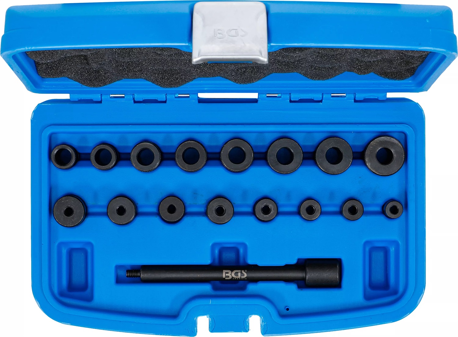 BGS Set di Utensili per Centraggio Frizione - 17 Pezzi con Adattatori Conici e per Albero Motore