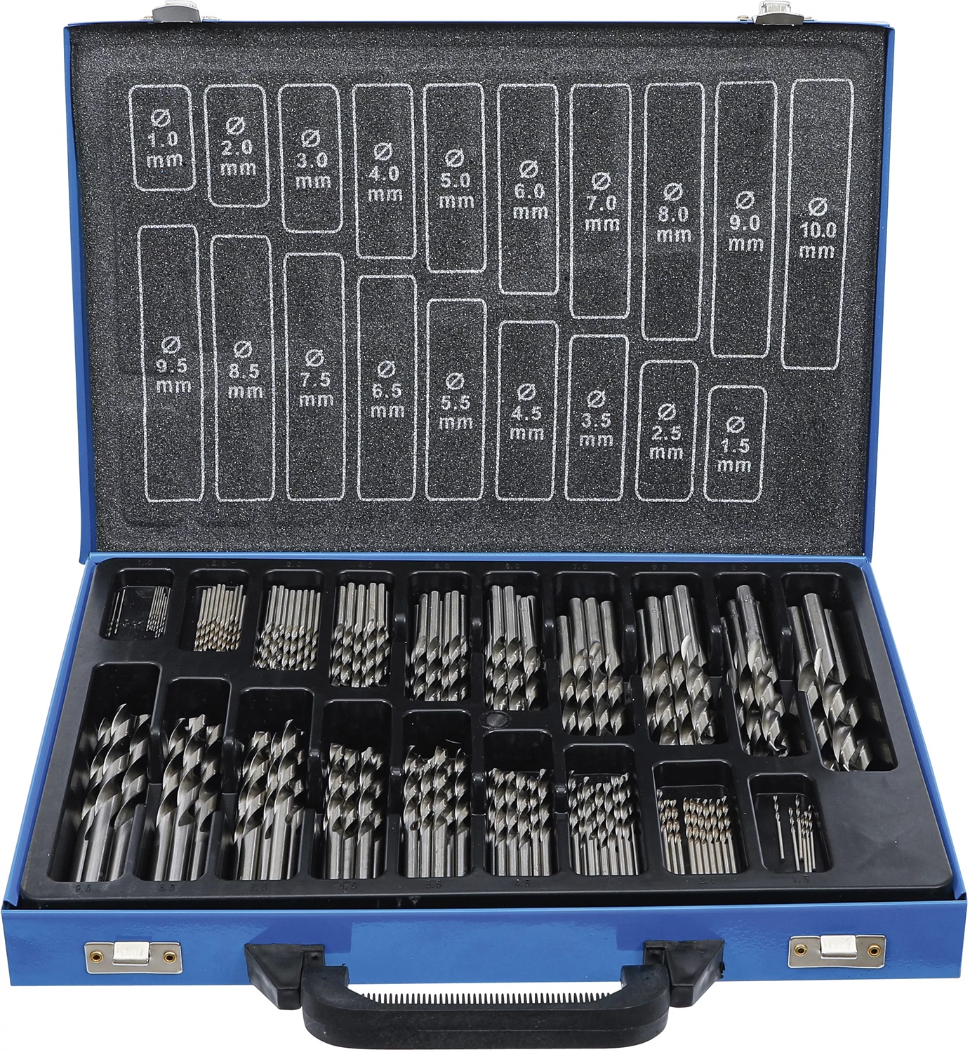 BGS Set di Punte Elicoidali HSS 170 Pezzi da 1 a 10 mm in Cassetta di Metallo