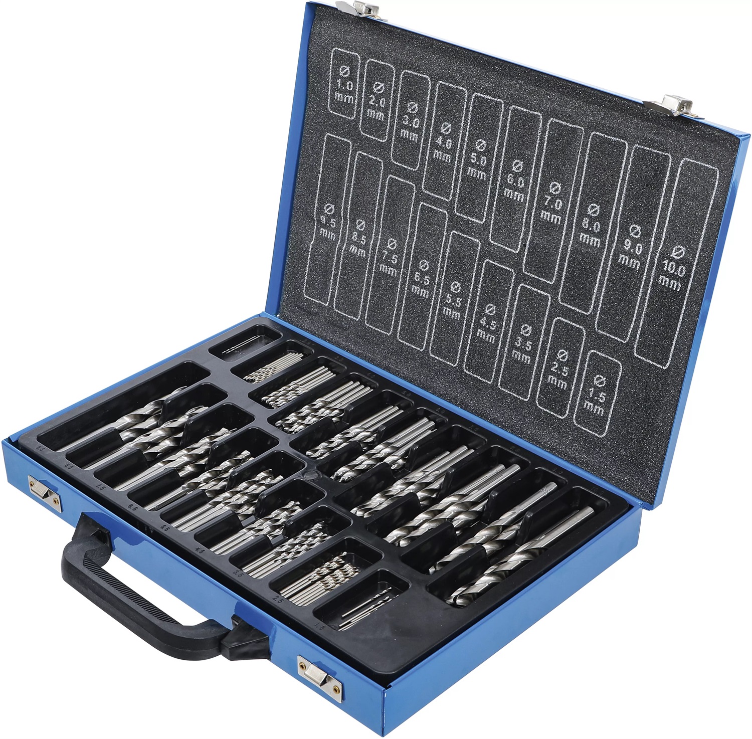 BGS Set di Punte Elicoidali HSS 170 Pezzi da 1 a 10 mm in Cassetta di Metallo