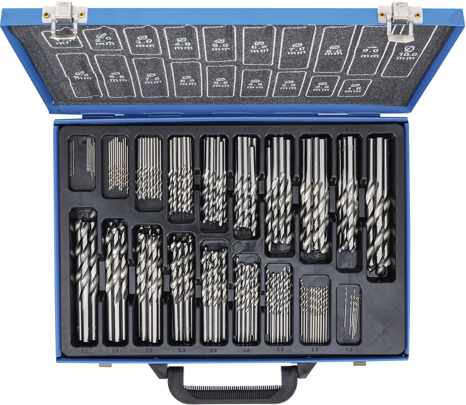 BGS Set di Punte Elicoidali HSS 170 Pezzi da 1 a 10 mm in Cassetta di Metallo