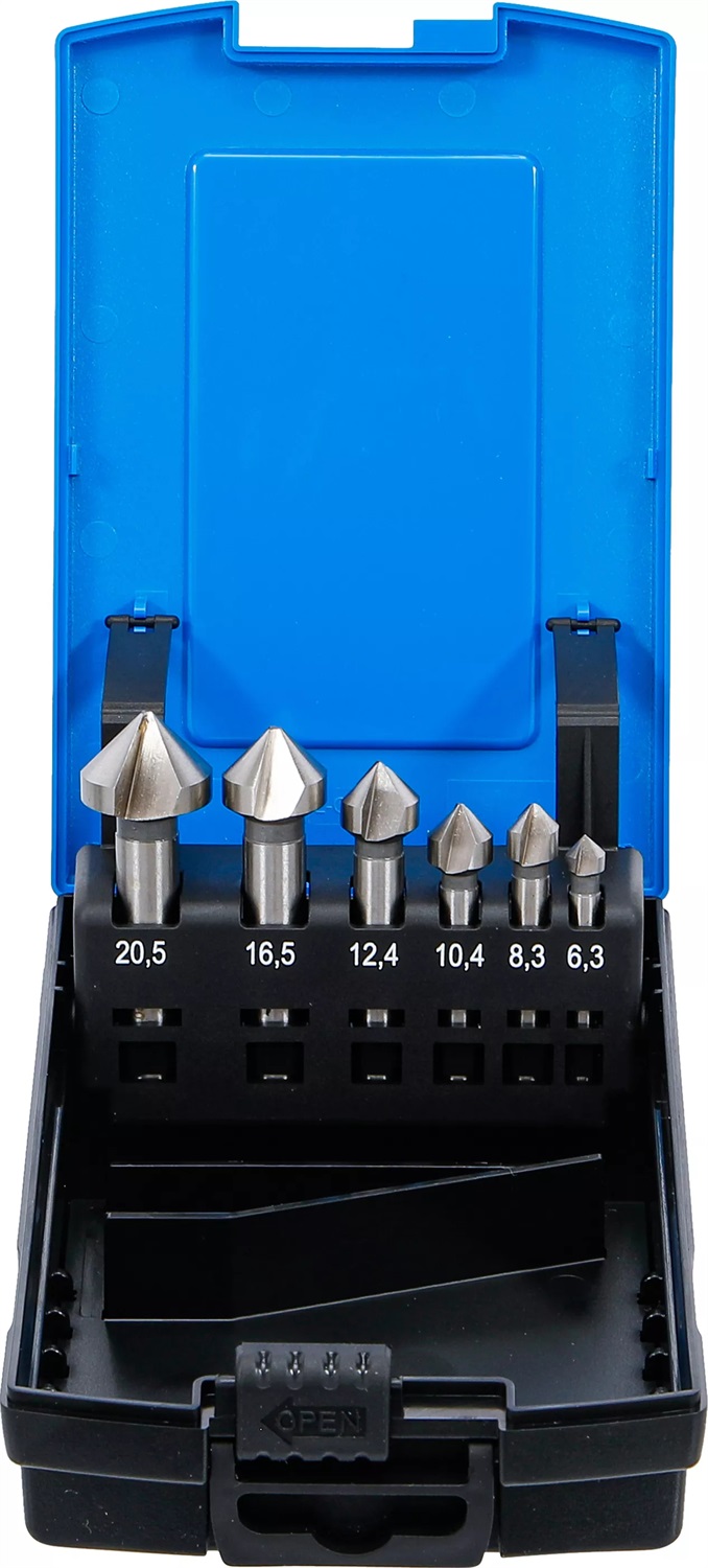 BGS Frese a Sbavare HSS DIN 335 Forma C - Set di 6 Pezzi con Diametri Assortiti