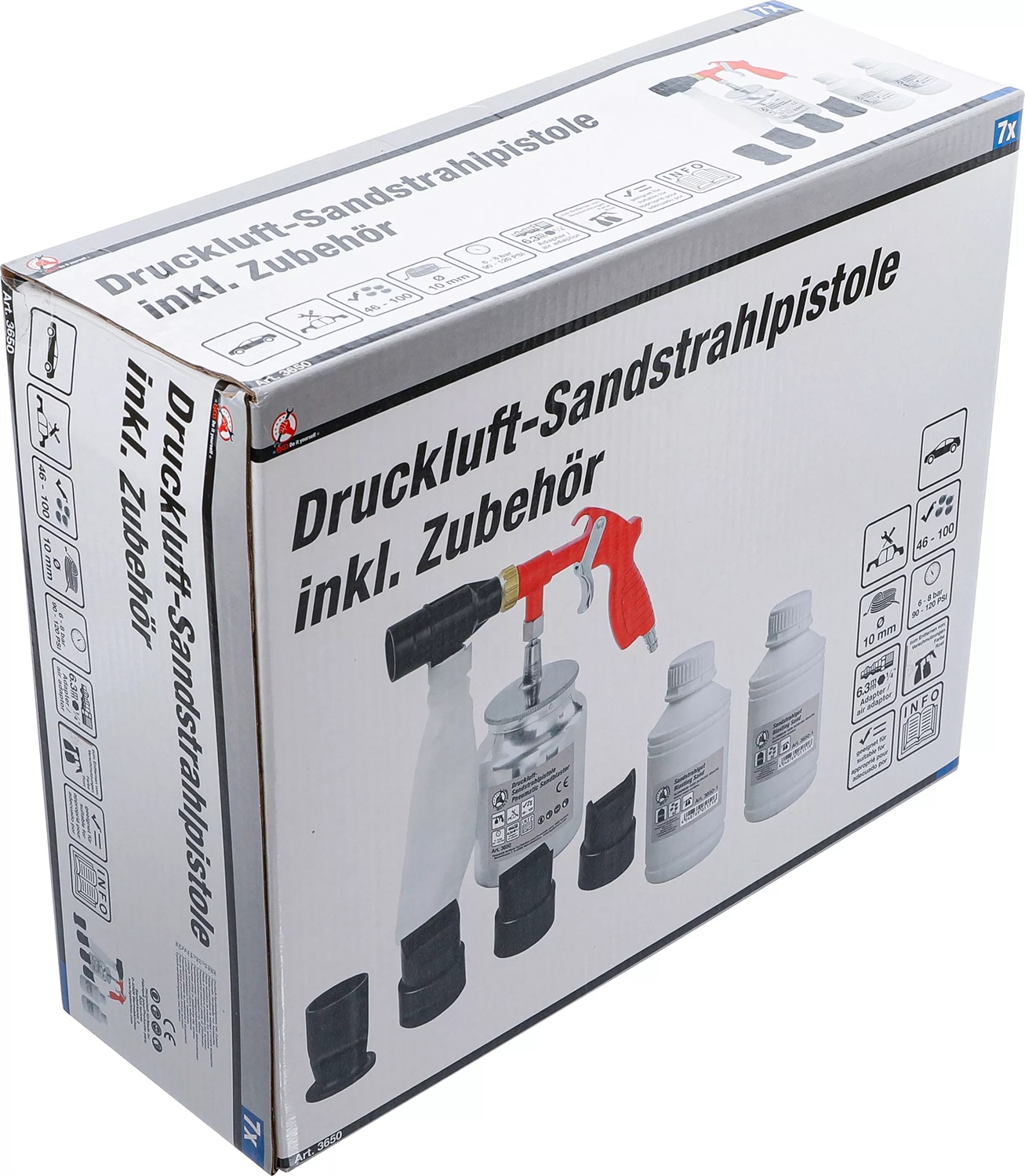 BGS technic Pneumatic Sandblaster incl. Accessories