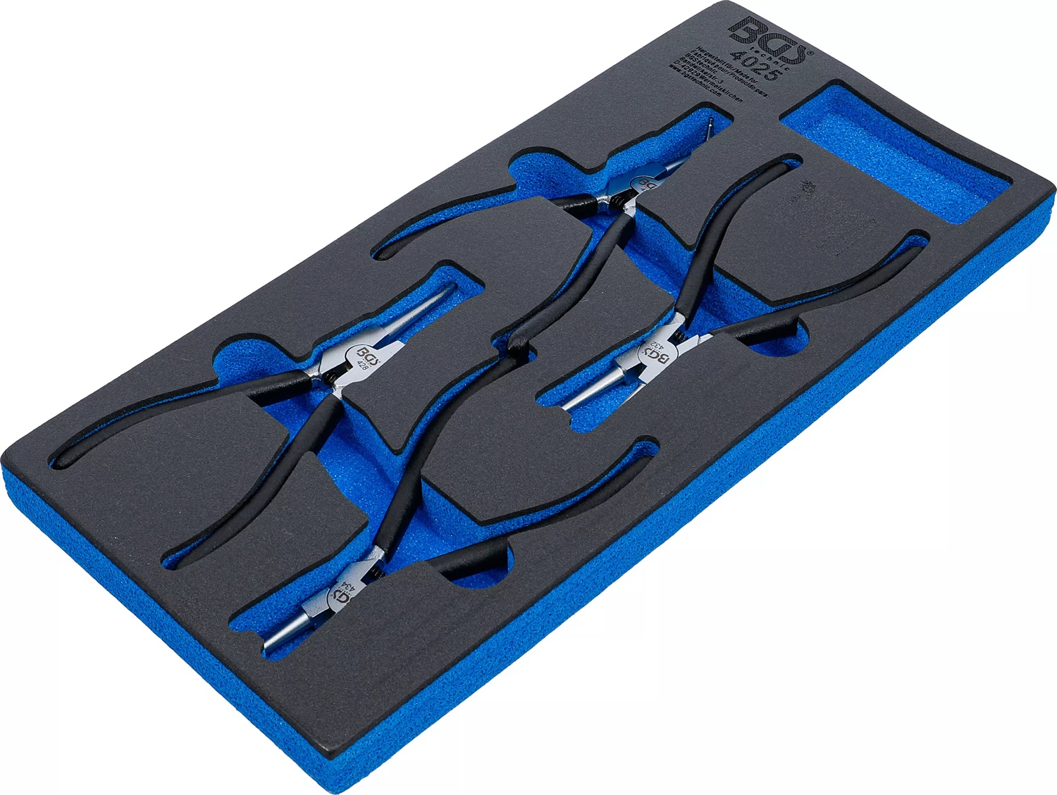 BGS 4025 - Modulo per carrelli portautensili 1/3 con set di 4 pinze per anelli seeger, punte temprate e manici verniciati