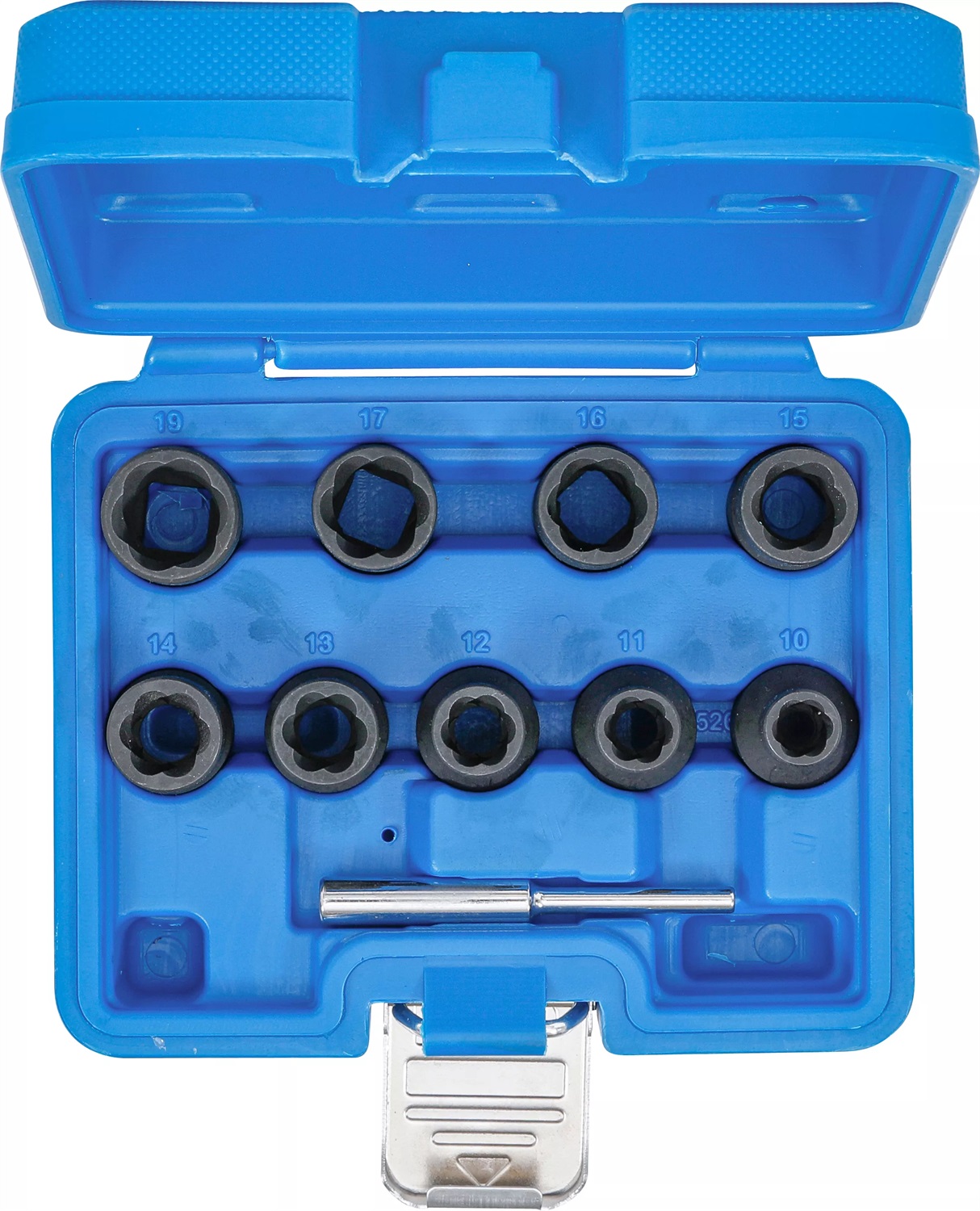 BGS Set di Chiavi a Bussola 5266 - 10 Pezzi, Attacco 12,5 mm, Dimensioni 10-19 mm, Acciaio al Cromo-Molibdeno