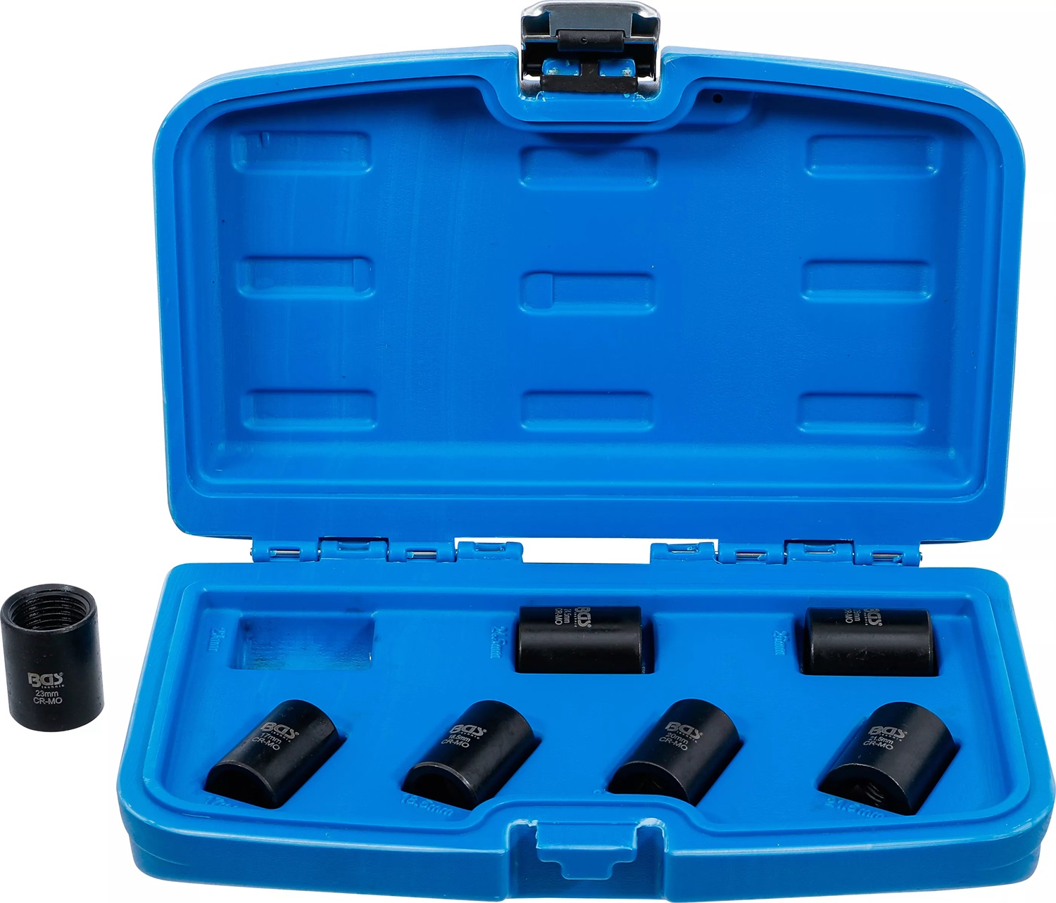 BGS 5291 - Set di bussole esagonali con profilo elicoidale, 17-26 mm, 7 pezzi per estrazione sicura di viti danneggiate