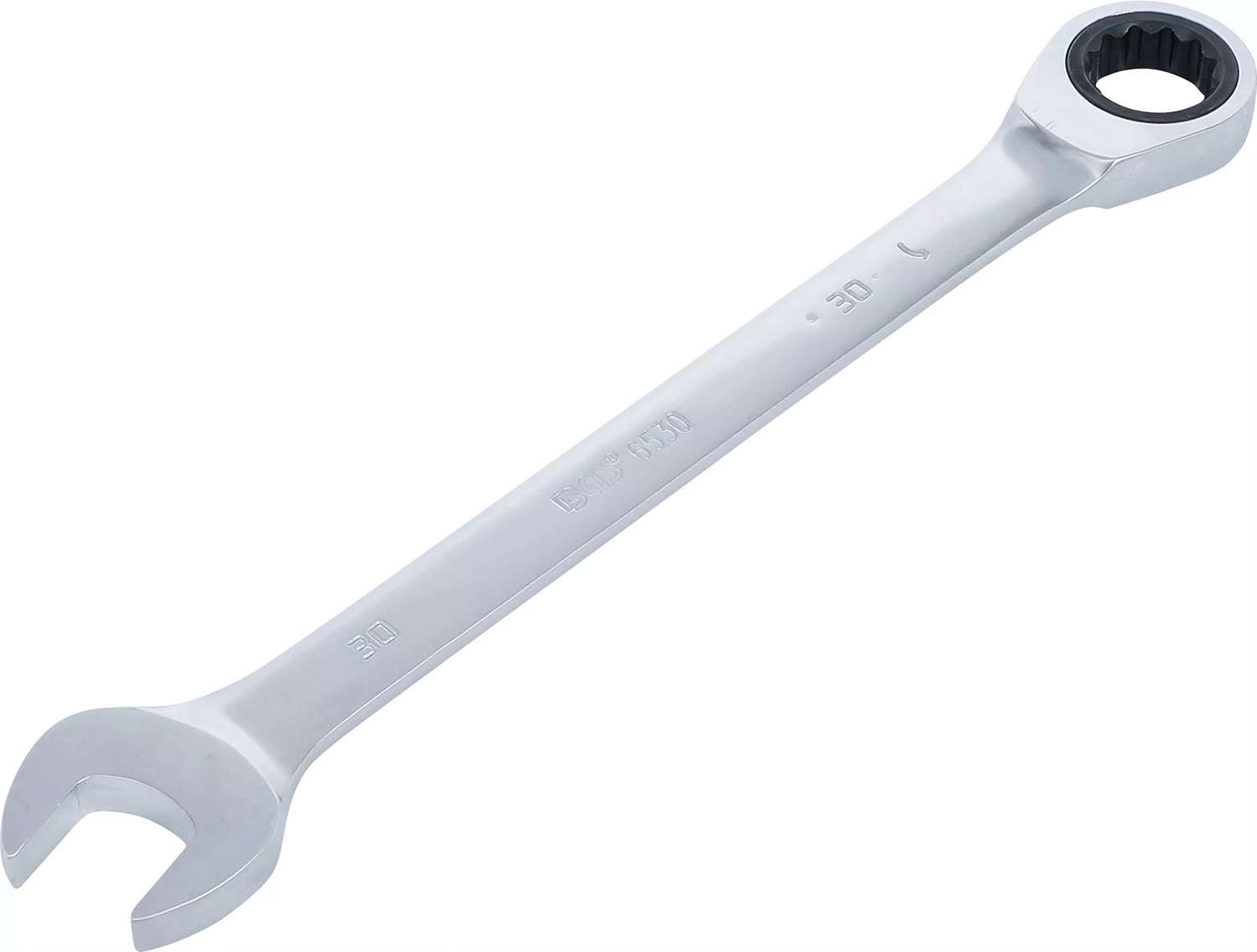 BGS Chiave ad Anello a Cricchetto 30 mm in Acciaio al Cromo Vanadio con 72 Denti