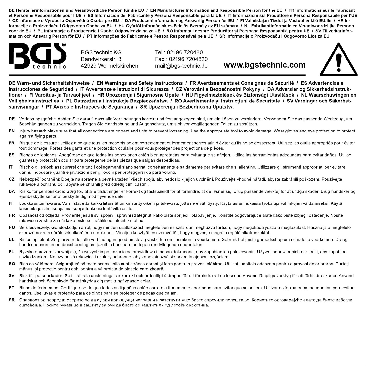 BGS Assortimento Viti, Dadi e Tappi di Copertura - 400 pz per Fissaggio Targhe Auto e Moto
