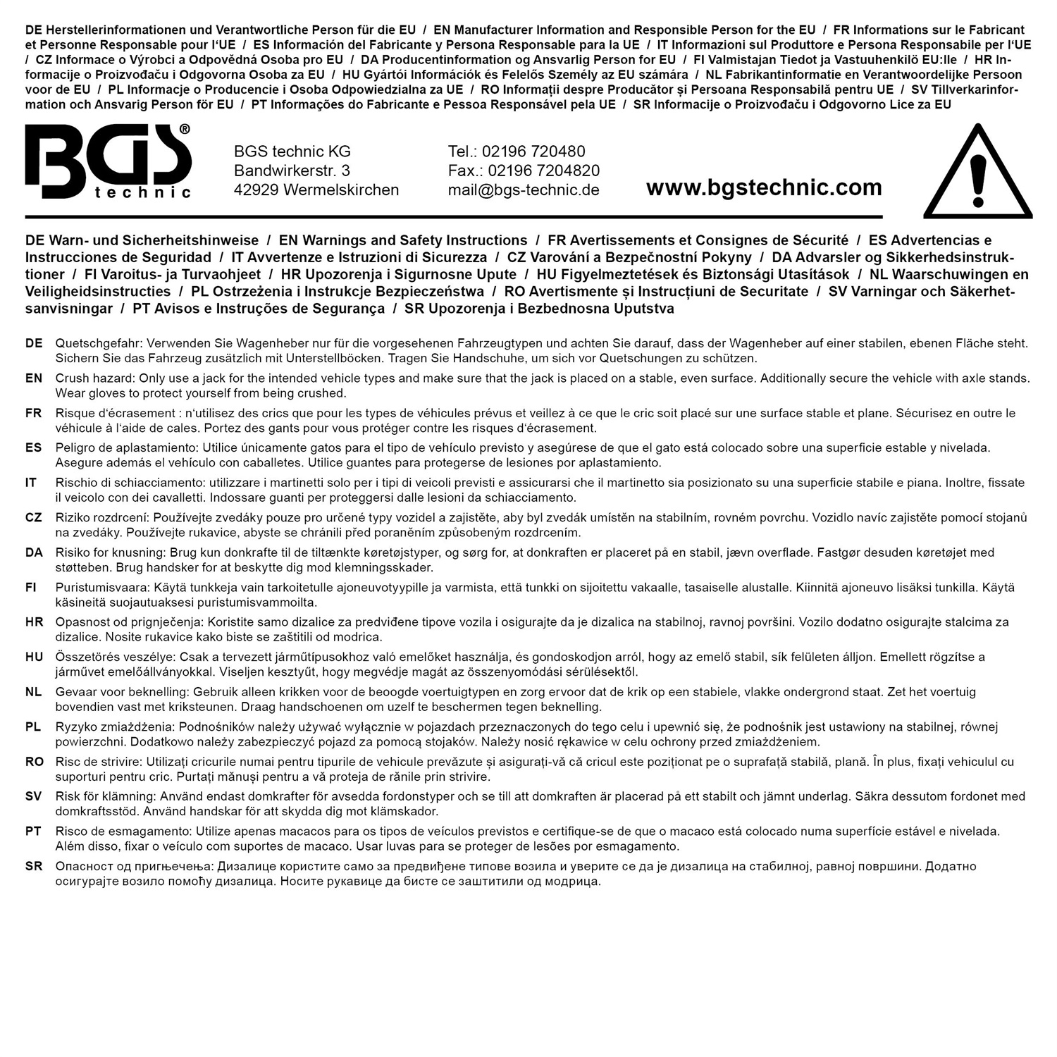 BGS Supporto in gomma universale per piattaforme di sollevamento 160 x 120 x 60 mm - Durezza ShA 85°