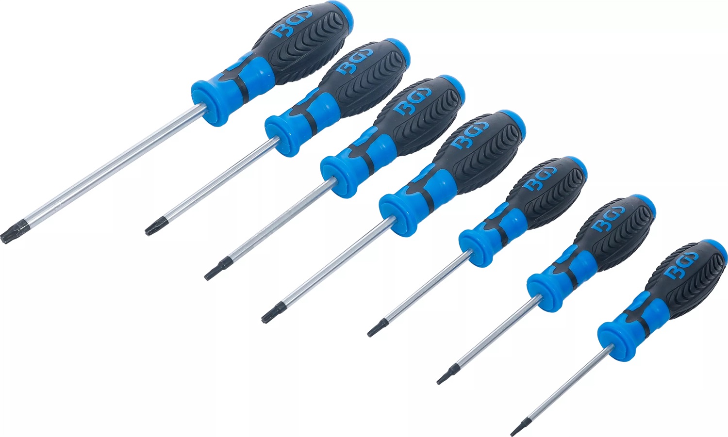 BGS Cacciaviti Torx a profilo a T T10 - T40, 7 pezzi, in acciaio al cromo-molibdeno con impugnatura antiscivolo
