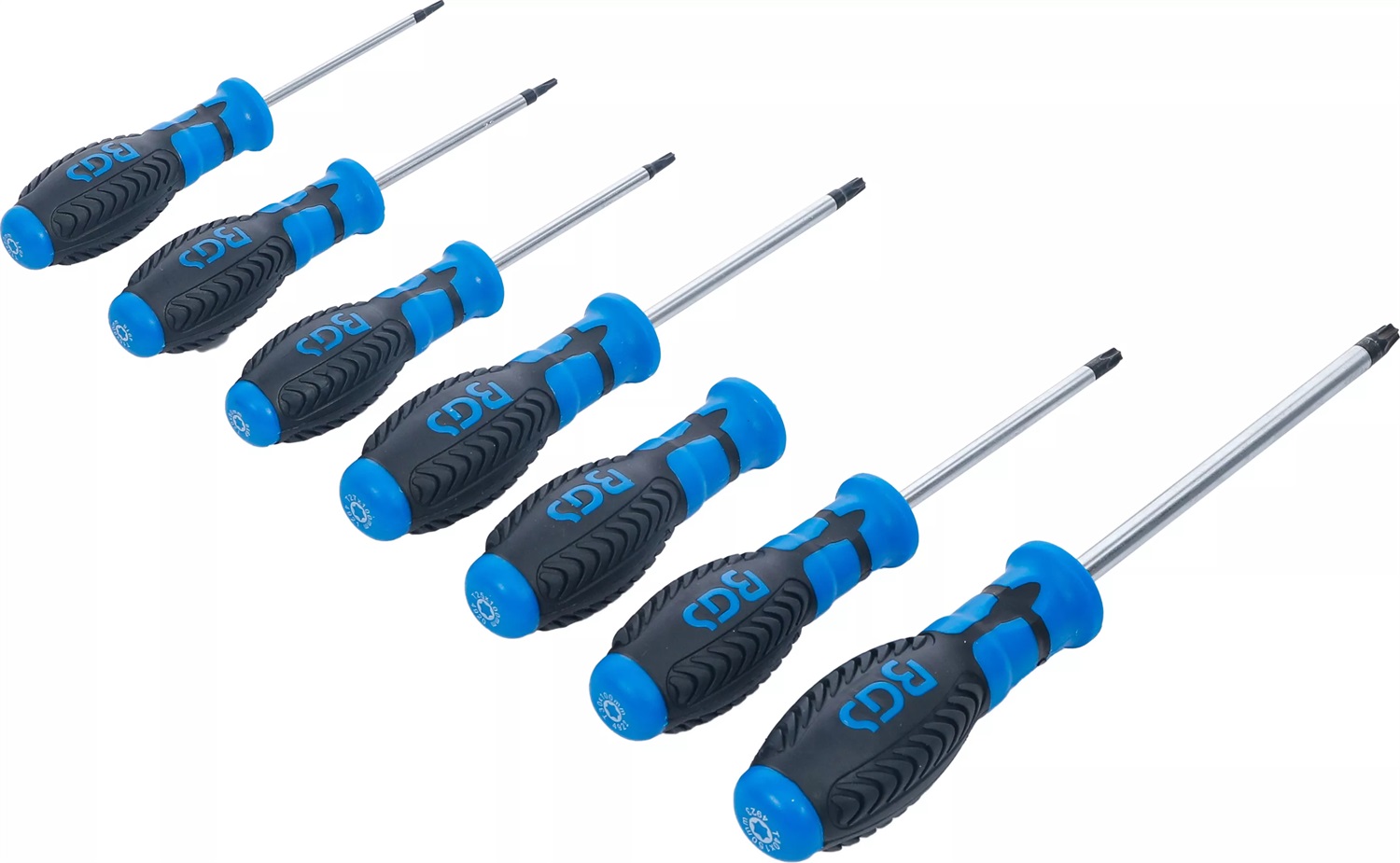 BGS Cacciaviti Torx a profilo a T T10 - T40, 7 pezzi, in acciaio al cromo-molibdeno con impugnatura antiscivolo