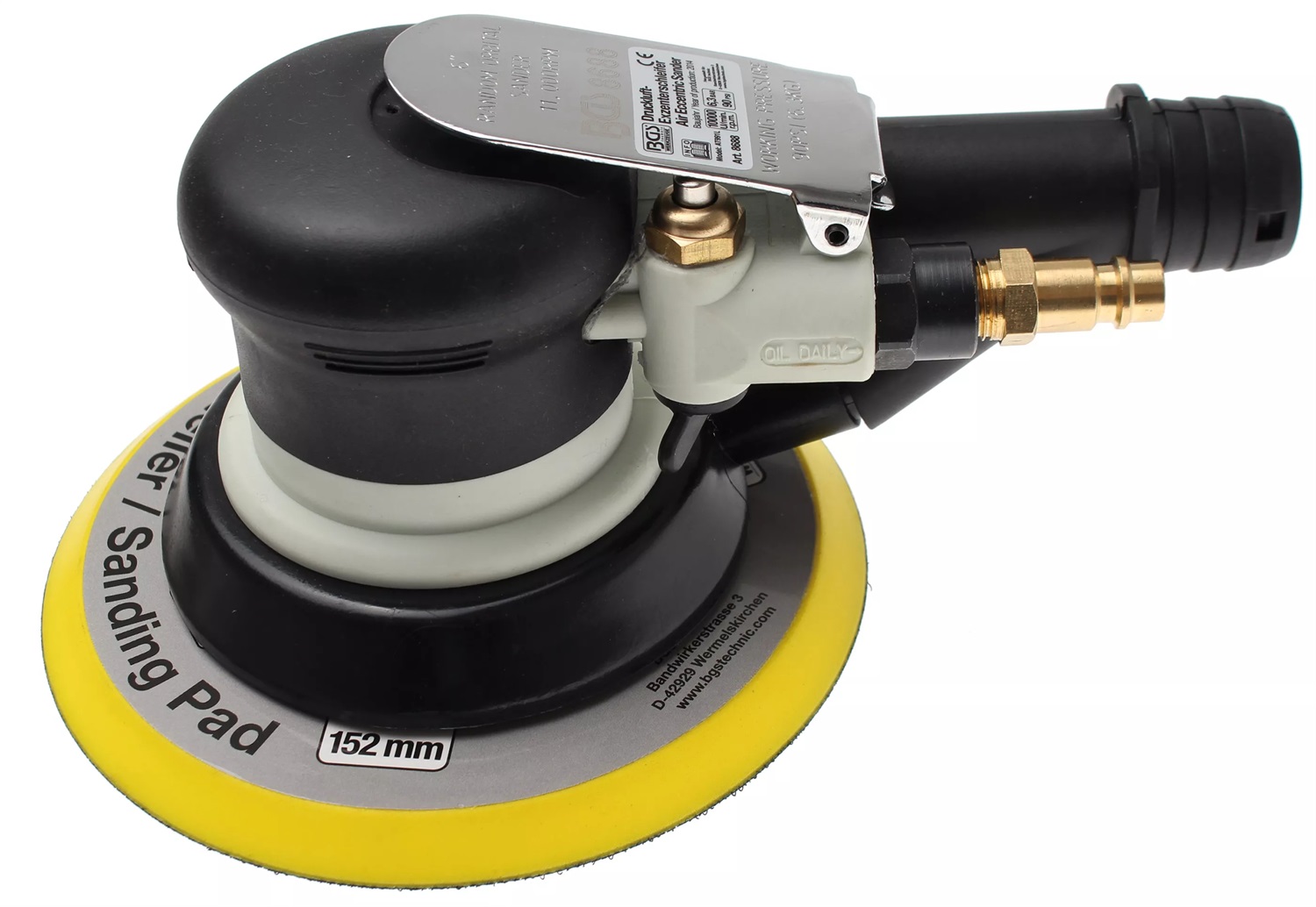 BGS 8688 Levigatrice Pneumatica Rotorbitale con Disco Ø 152 mm e Aspirazione Polvere