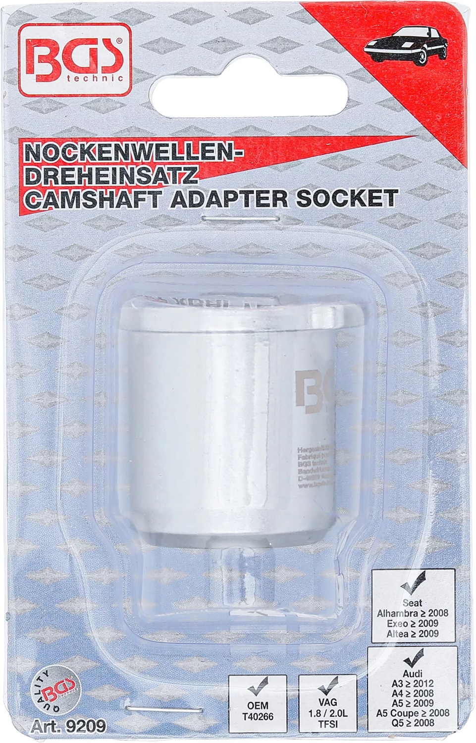 BGS Inserto Rotante per Albero a Camme VAG 1.8 / 2.0 TFSI - Adattatore Professionale per Audi A3 e A4