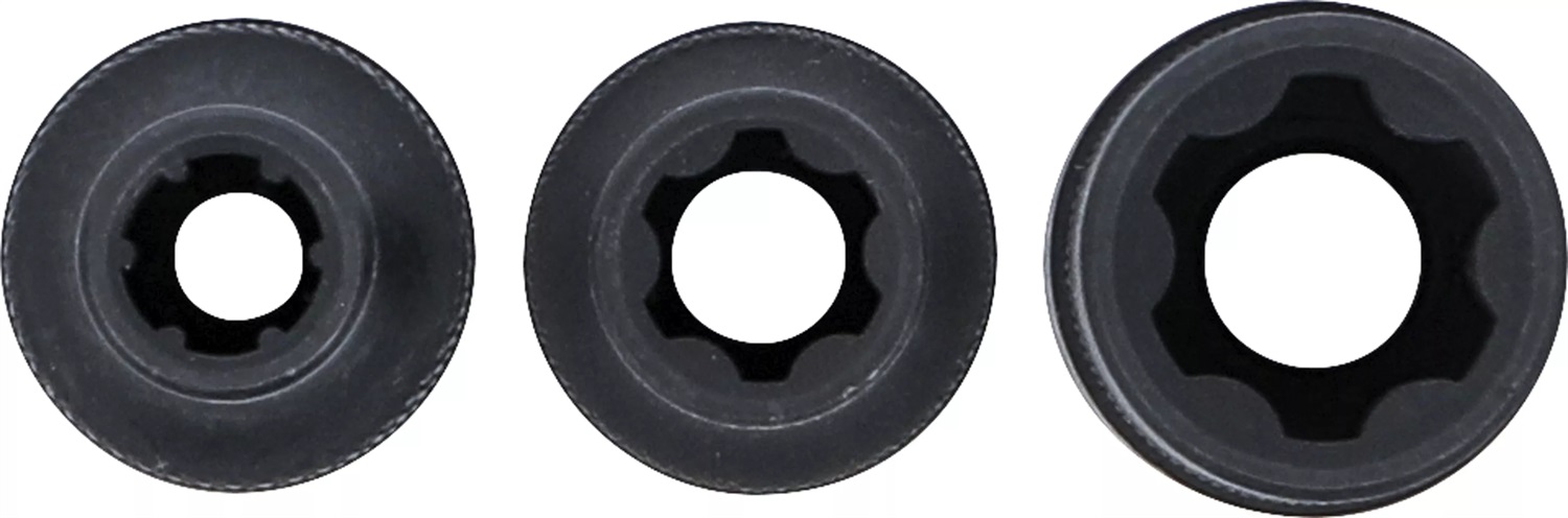 BGS 9336 - Set di bussole con profilo a cuneo (per RIBE) M6S, M8S, M12S - 3 pezzi in acciaio al cromo vanadio