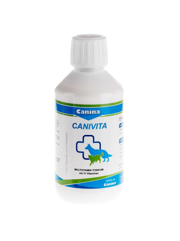 CANINA PHARMA GMBH Canivita Integratore Alimentare Multivitaminico per Cani e Gatti - Flacone da 250ml con 12 Vitamine
