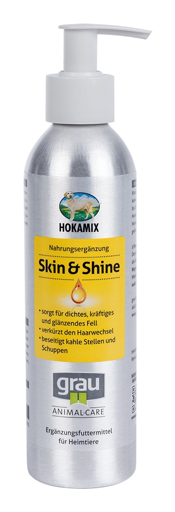 GRAU HOKAMIX30 Skin&Shine Olio di alta qualità per la cura del pelo e della pelle - 250 ml con omega 3 e omega 6