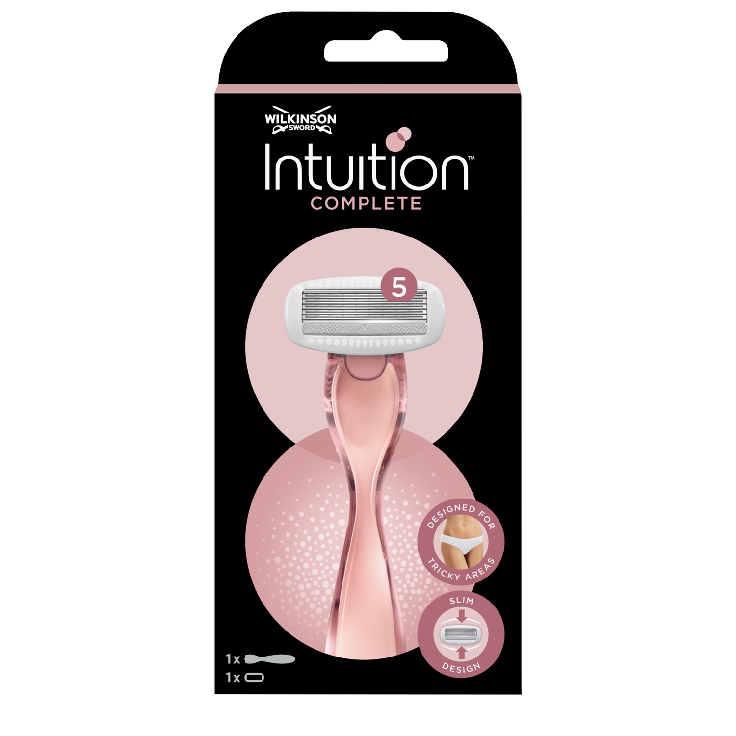 Wilkinson Sword Intuition Complete - Rasoio da Donna con 5 Lame Skin-Perfect e Gel Idratante