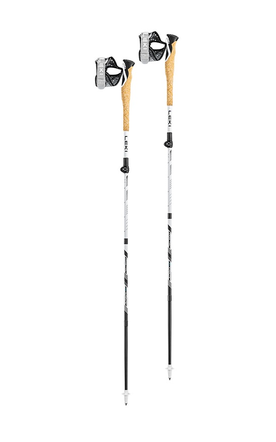 LEKI Cross Trail FX Superlite Compact - Bastoncini da Trekking Pieghevoli in Carbonio 100-120 cm con Impugnatura Cross Shark II