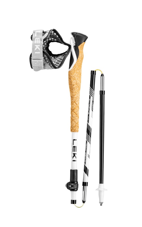 LEKI Cross Trail FX Superlite Compact - Bastoncini da Trekking Pieghevoli in Carbonio 100-120 cm con Impugnatura Cross Shark II