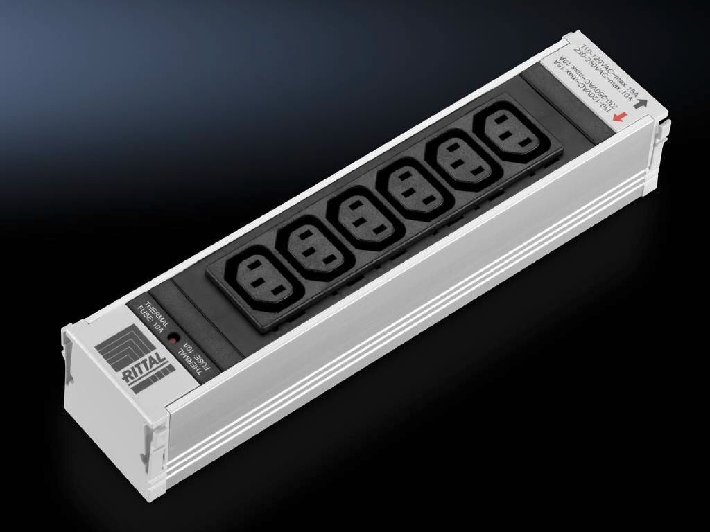 Rittal DK 7856.070 Accoppiatore C13 6 Prese AC Nero Non-Switchable con Protezione da Sovraccarico