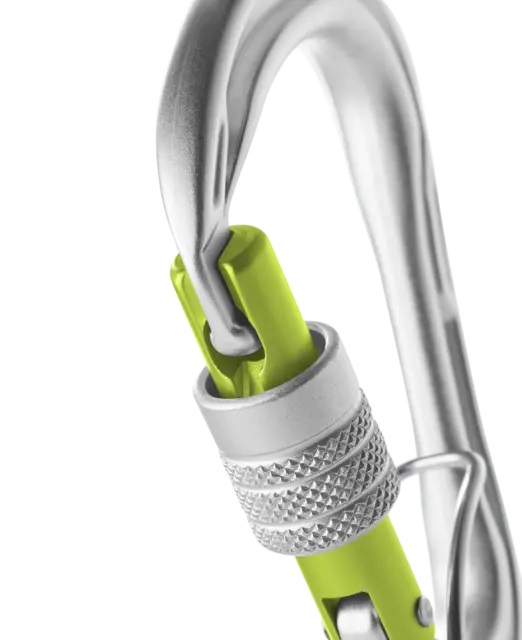 Edelrid HMS Strike Screw FG II Moschettone da Arrampicata in Alluminio Argento con Chiusura a Vite e Profilo ad H