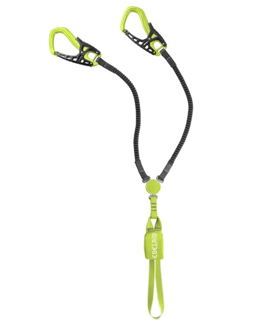 Edelrid Cable Comfort Tri - Set da Via Ferrata Verde Chiaro con Ammortizzatore di Caduta e Alta Manovrabilità