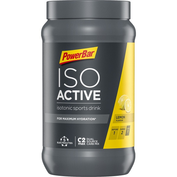 PowerBar IsoActive Bevanda Sportiva Isotonica al Limone 600g - 5 Elettroliti C2MAX