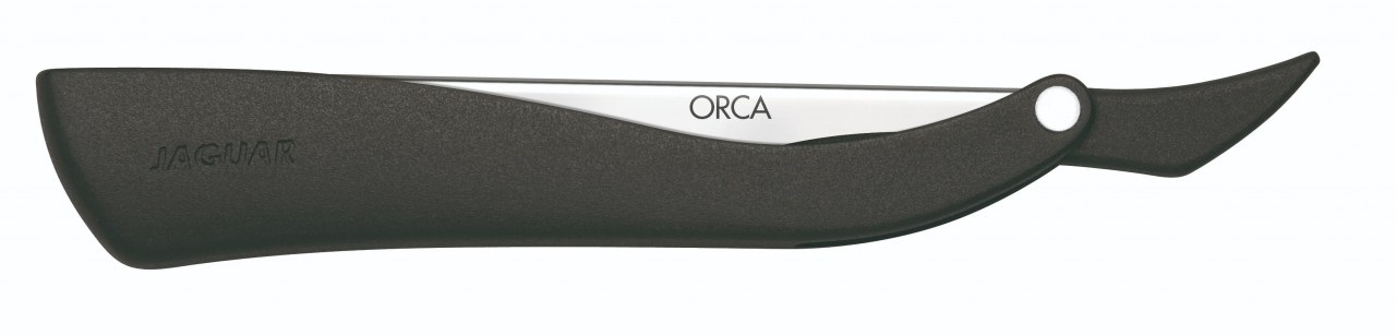 Jaguar Orca Rasoio a Mano Libera con 10 Lame Extra - Design Nero Opaco e Acciaio Inox, Ergonomico e Preciso