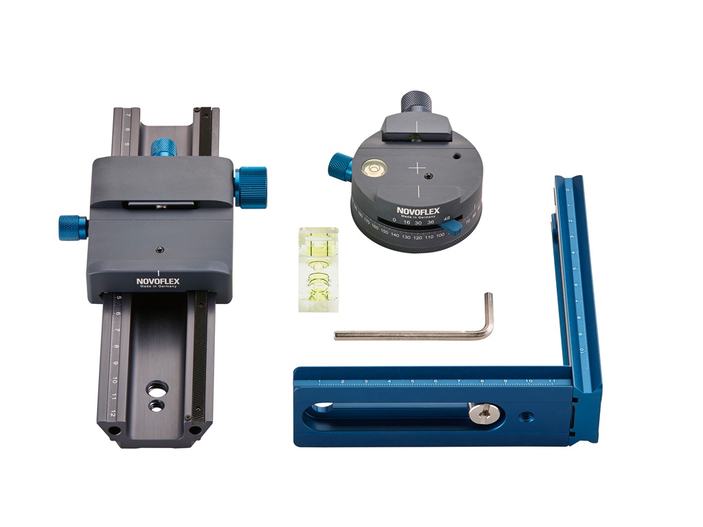 Novoflex VR-SYSTEM III Supporto per Fotocamera - Nero e Blu, Filo di collegamento 1/4 e 3/8, Peso 960 g, Altezza 20 cm