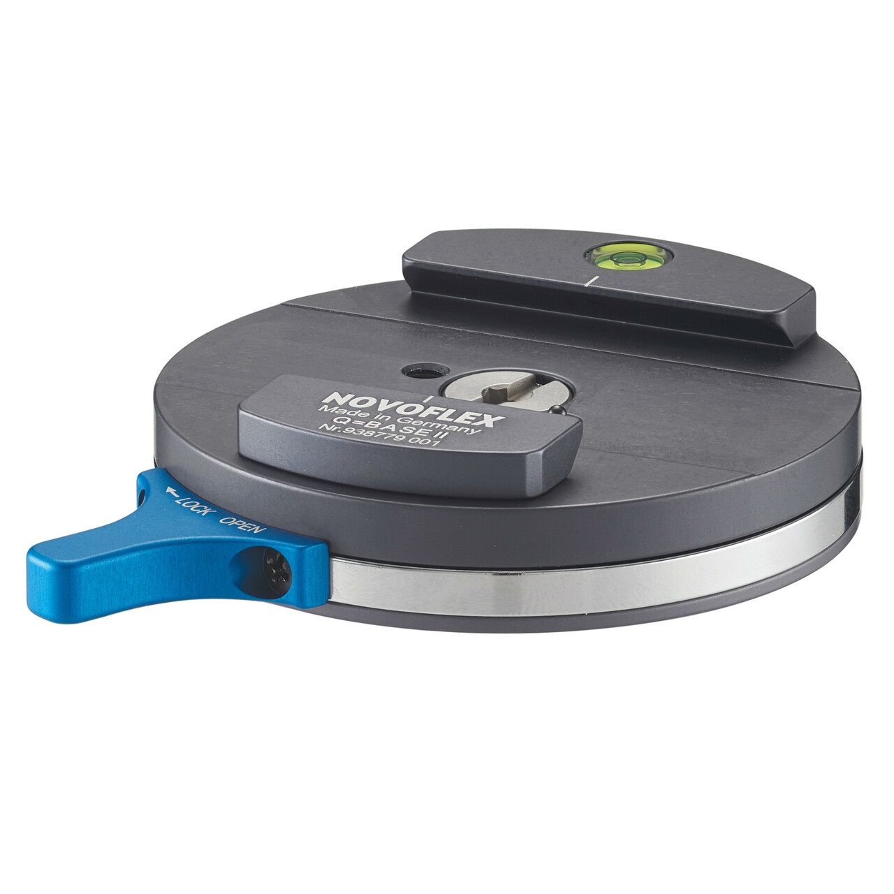 Novoflex Q=BASE II Attacco Rapido Automatico per Treppiede - Cambio Veloce, Compatibile ARCA-UniQ/C, Ultra Compatto e Leggero con Livella Integrata