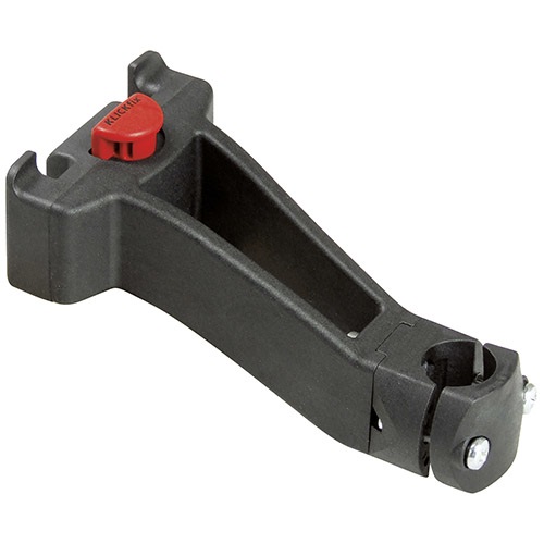 KlickFix Adapter per Manubrio - Supporto per Borsa Anteriore, Compatibile con Piantone 22,2-25,4 mm, Capacità max. 7 kg, Colore Nero