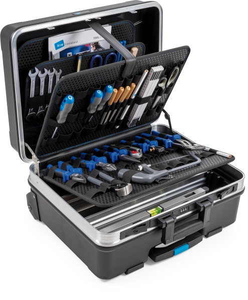 B&W International GO 120.04/L Valigetta Portautensili in ABS Nero con Anelli Portautensili, Volume 36L, Dimensioni 48x37,5x20 cm