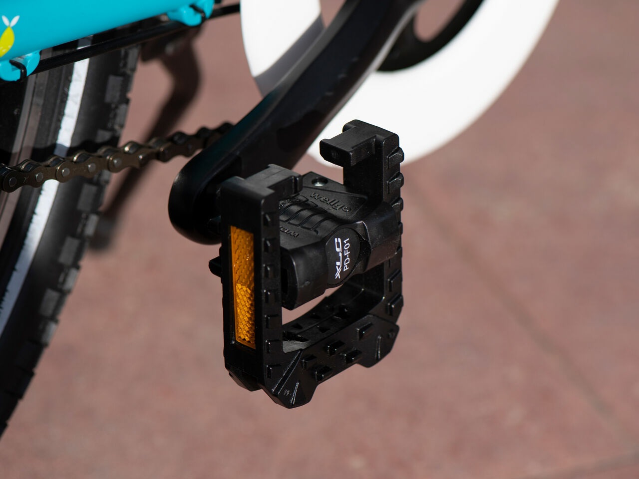 XLC PD-F01 Pedali Pieghevoli per Bicicletta - Nero e Arancione, Corpo in Plastica, Perno CroMo