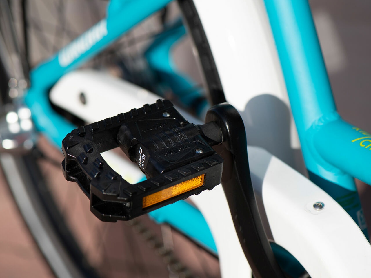 XLC PD-F01 Pedali Pieghevoli per Bicicletta - Nero e Arancione, Corpo in Plastica, Perno CroMo
