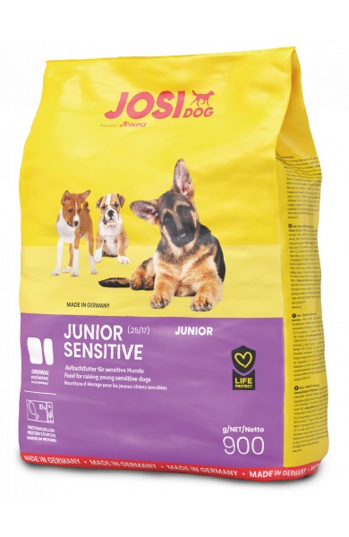 JOSERA JosiDog Junior Sensitive Crocchette per Cani - 900 g, Alimento Completo per Cuccioli Sensibili con Pollame