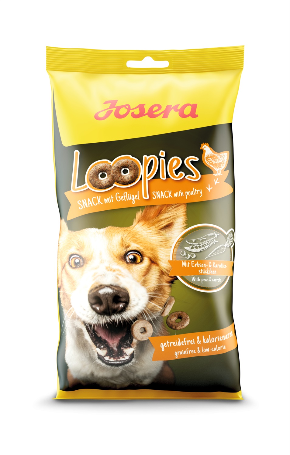 Josera Loopies Snack per Cani con Pollame e Patate Dolci - 150 g, Senza Cereali e Conservanti