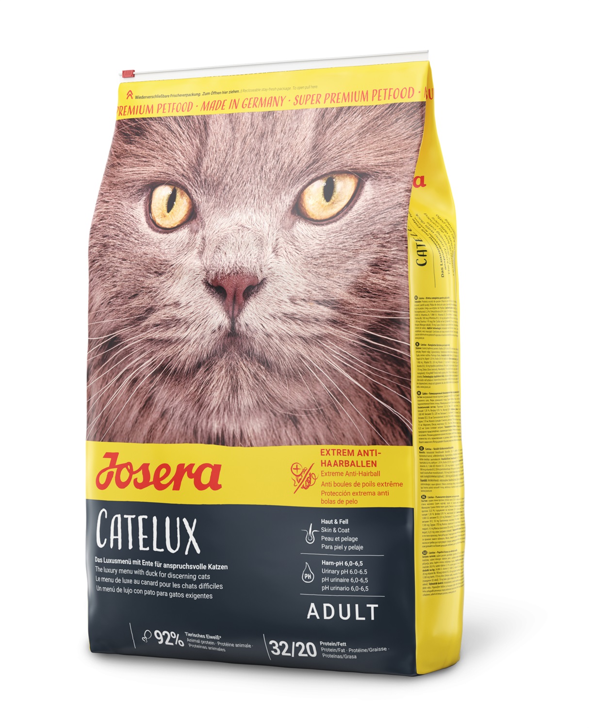 JOSERA Catelux - Cibo Secco Super Premium per Gatti Adulti con Anatra e Patate, 400 g