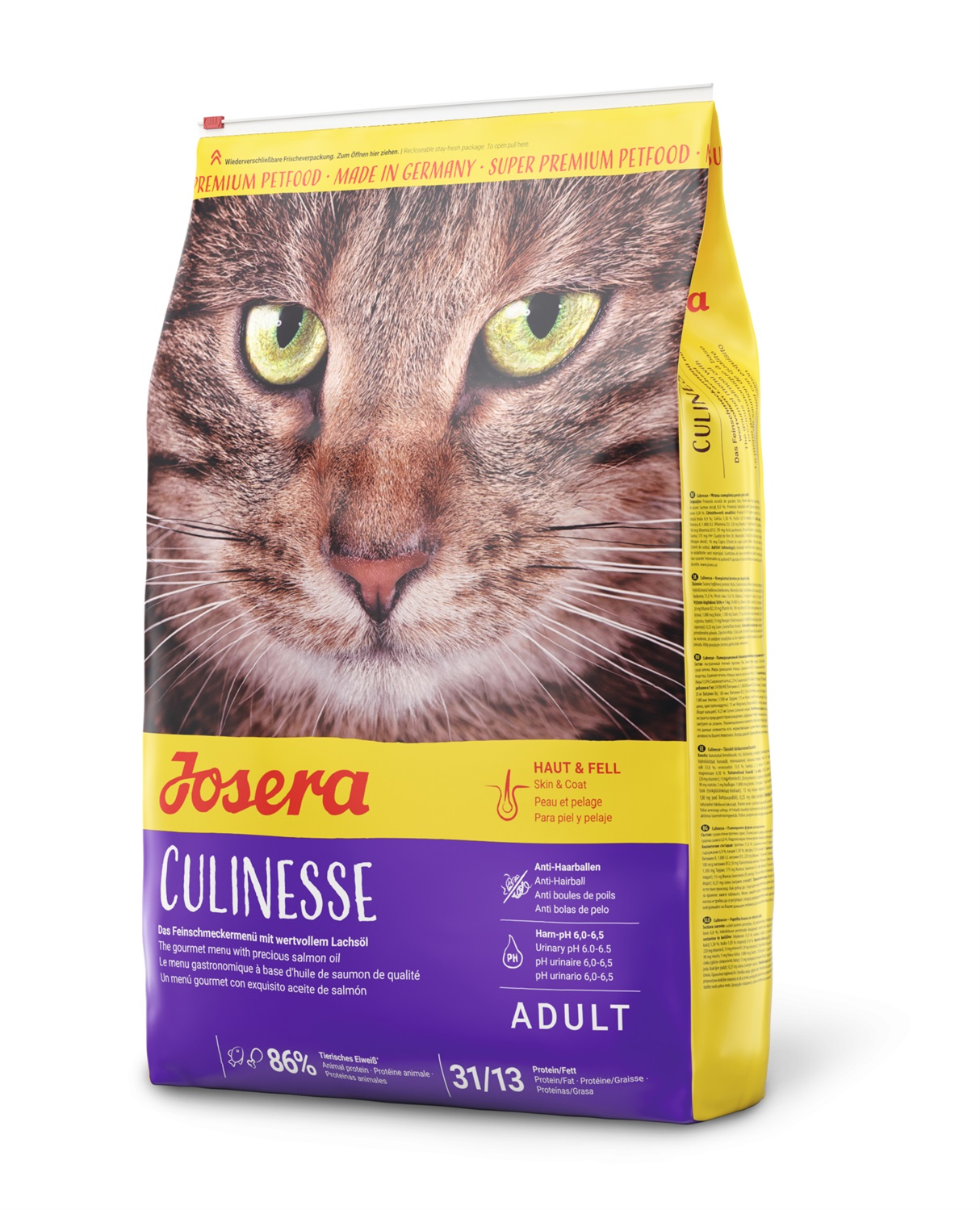 Josera Culinesse Cibo Secco per Gatti Adulto 10 kg con Salmone e Carne di Pollame