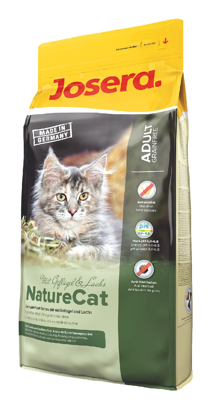 Josera NatureCat 400 g - Cibo secco per gatti adulti con 30% di pollame disidratato e 10% di salmone, senza cereali