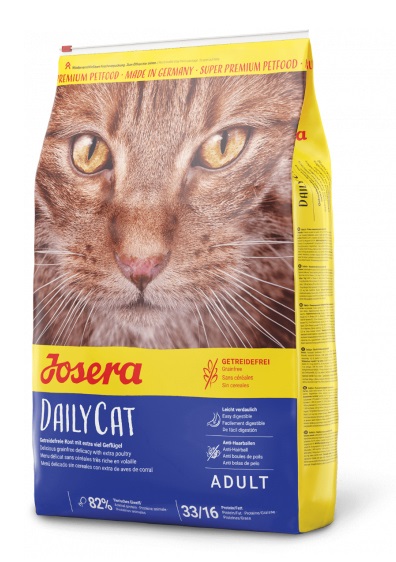 Josera DailyCat Cibo Secco per Gatti Adulti - 10 kg con Pollame, Senza Cereali e Fibre Speciali