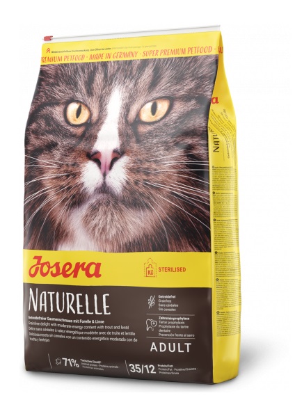 Josera Naturelle 400 g - Cibo secco per gatti adulti senza cereali con trota e lenticchie, ideale per gatti sterilizzati