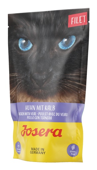 JOSERA Filetto di Pollo con Vitello - Cibo Umido Super Premium per Gatti Adulti, Senza Cereali, Confezione da 16 x 70 g