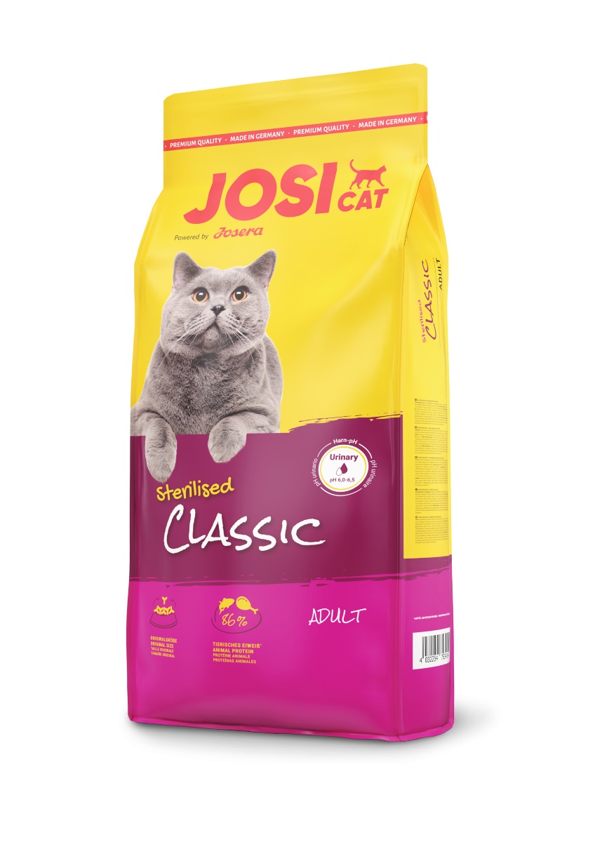 Josera JosiCat Sterilised Classic Cibo Secco per Gatti Adulti Sterilizzati 10 kg - Salmone e Pollo, 86% Proteine Animali, Senza Grano e Zucchero
