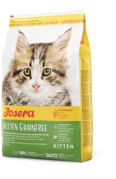 Josera Kitten GrainFree Cibo Secco per Gatti - 400 g, Alimento Completo Senza Cereali per Gattini e Gatte in Gravidanza o Allattamento