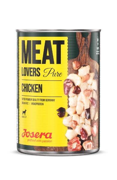 JOSERA Meat Lovers Pure Chicken - Alimento Umido per Cani Adulti, Pollo, 400 g, Senza Glutine e Cereali Aggiunti
