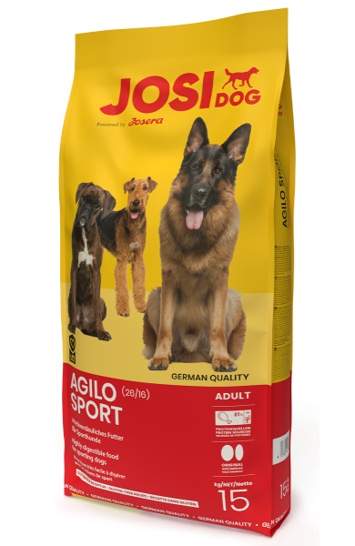 JOSERA JosiDog Agilo Sport Cibo Secco per Cani Adulti Attivi 15 kg - Senza Glutine, Ricco di Proteine e Grassi, con Vitamine e Minerali Essenziali