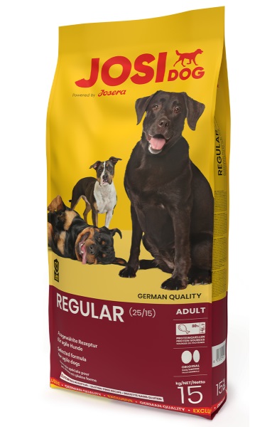JOSERA JosiDog Regular Adult 15 kg - Alimento Secco Completo per Cani con Pollo e Mais, Formula Senza Glutine
