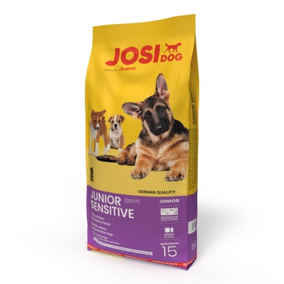 JOSERA JosiDog Junior Sensitive 15 kg - Alimento secco per cani giovani con stomaco sensibile, privo di glutine