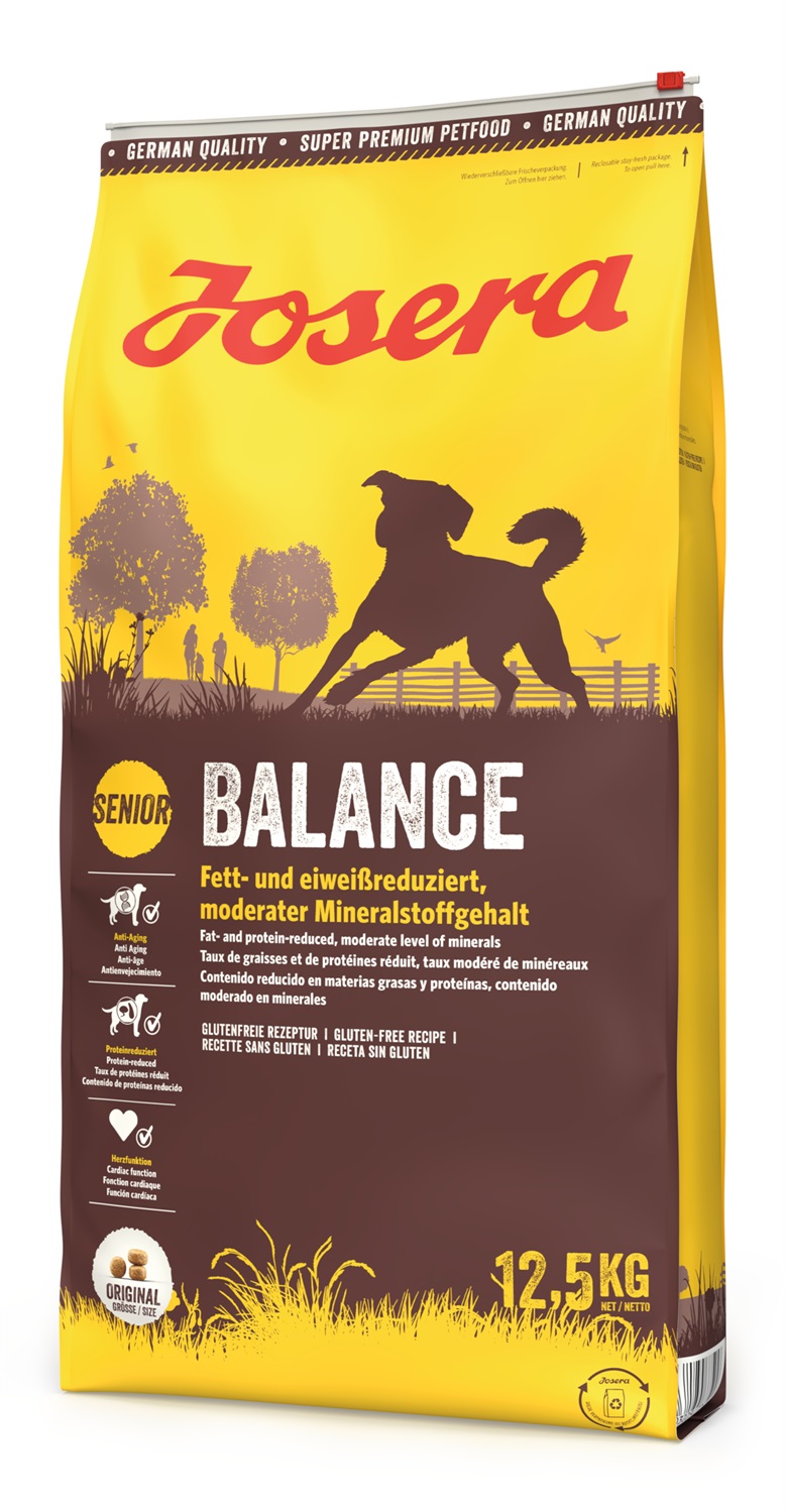 Josera Balance 12,5 kg - Cibo secco super premium per cani anziani, senza glutine, ridotto contenuto di grassi e proteine